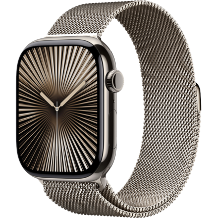 Apple Watch 10 46mm Steel Natural Milanese Loop / Titanium Case