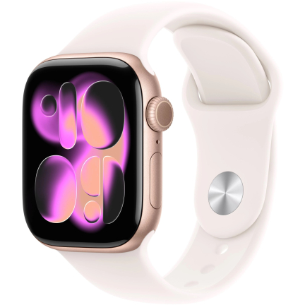 Apple Watch 11 46mm Rose Gold Aluminum Case / Light Blush Sport Band